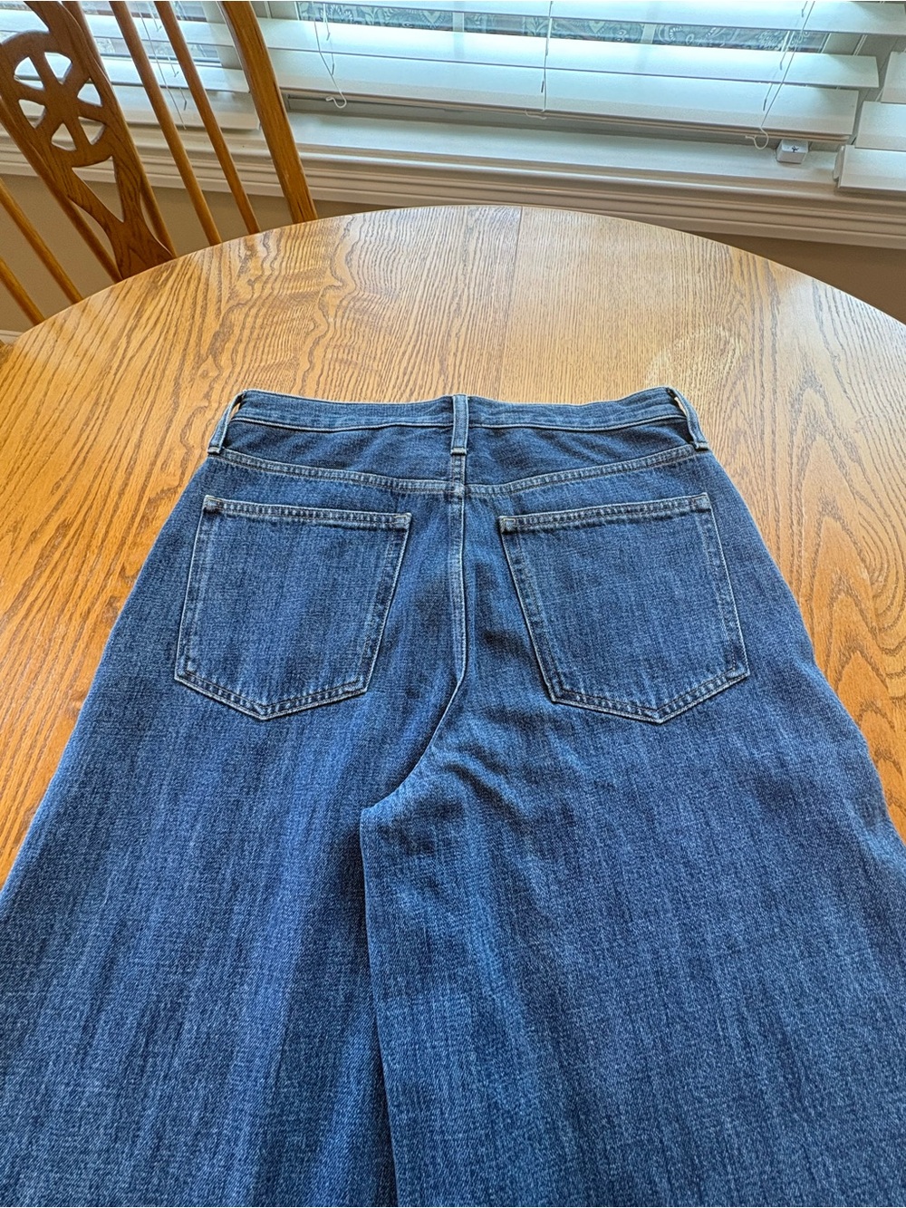 J. Crew High Rise Super Wide Leg Jeans Mid Blue Denim Baggy Size 30T 34” EUC - Picture 4 of 12